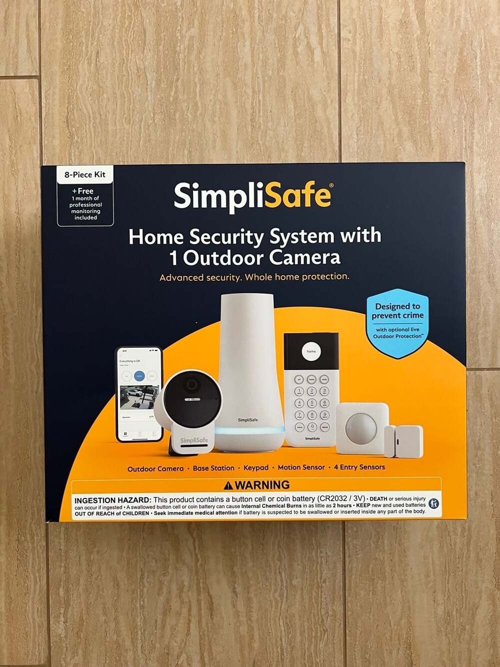 SimpliSafe 8-Piece Home Security System with 1 Outdoor Camera